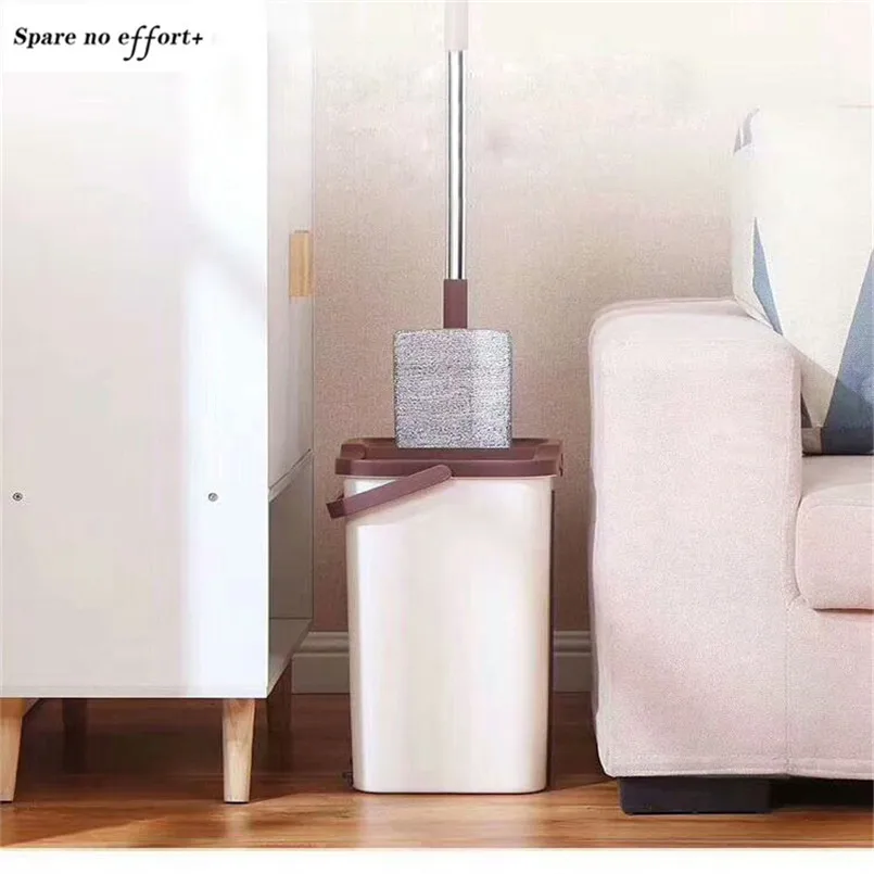 Mop Cleaning Cloth Head Bucket Combination Wooden Floor Ceramic Tile Automatic Mop Quick Dry Home Cleaning Tools Limpieza Hogar