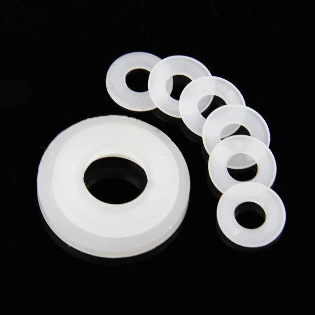 100 pcs/lot White Rubber O Ring Gasket Nylon Washer Auto Air