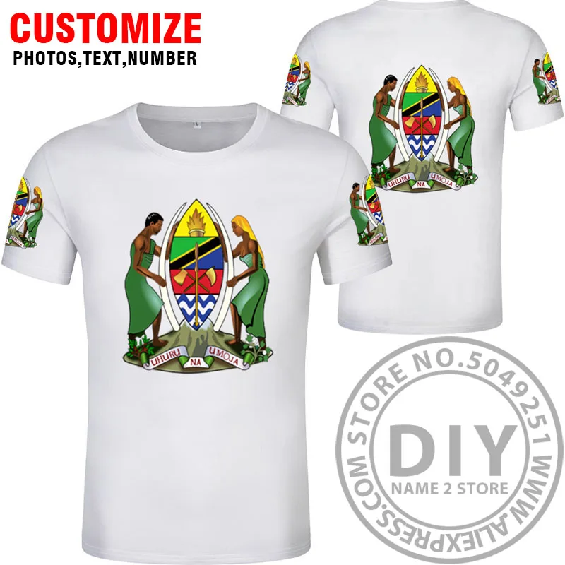 Танзанийская футболка diy изготовление под заказ имя номер tza футболка Национальный флаг tz танзанийский суахили страна печати фото текст одежда