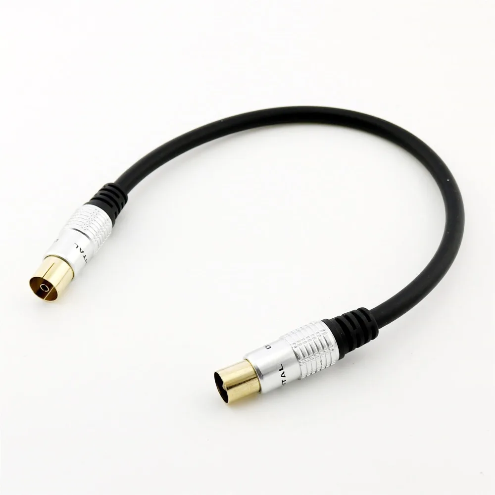 

1pcs 9.5mm TV Satellite Male to Female Coax Coaxial Adapter Antenna Cable Cord 1FT
