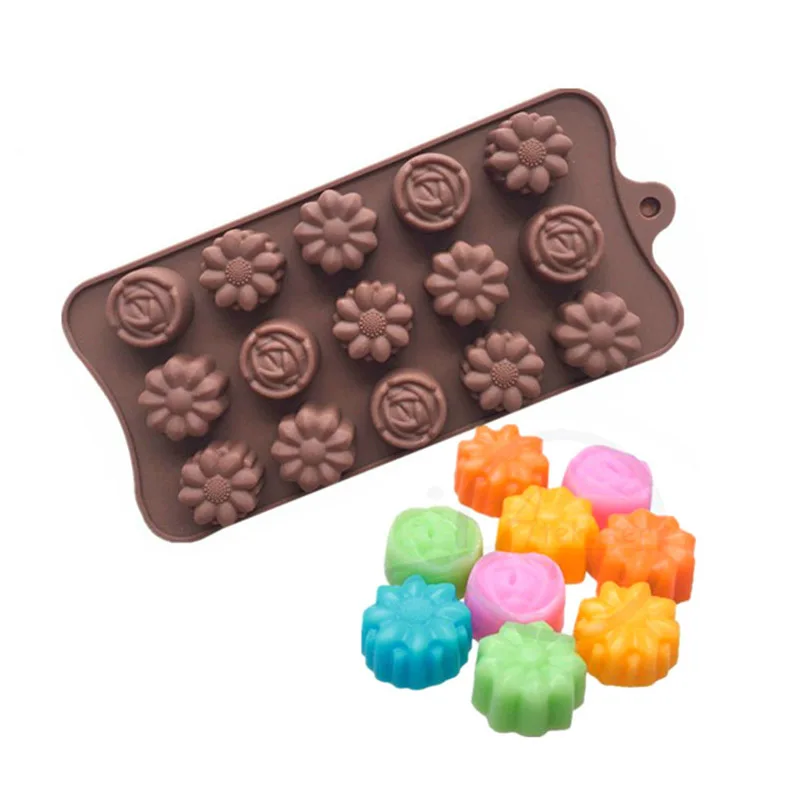 

1 Pc Small Flower Shape 3d Silicone Molds for Chocolate DIY Ice Cube Tray Silicone Form for Sweets Candy Mold Cake Decoration