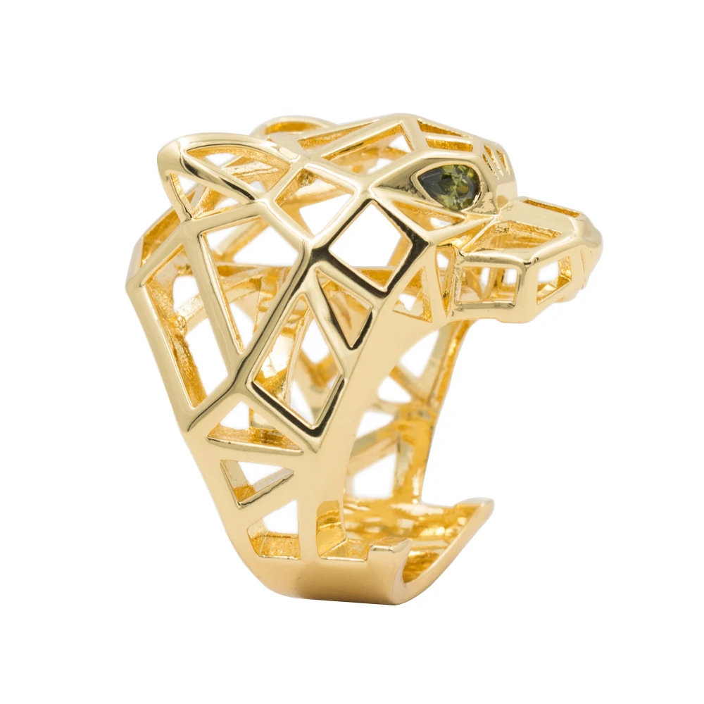 Зеленые глаза леопард пантера коктейльное кольцо для мужчин/женщин Кристаллы ювелирные изделия аксессуары RIA003