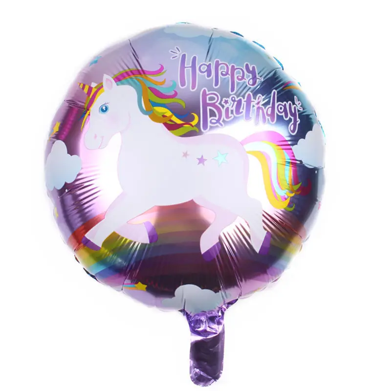 TSZWJ 18-дюймовый круглый Единорог алюминиевый шар Детская украшение для вечеринки игрушки высокого качества - Цвет: Figure balloon