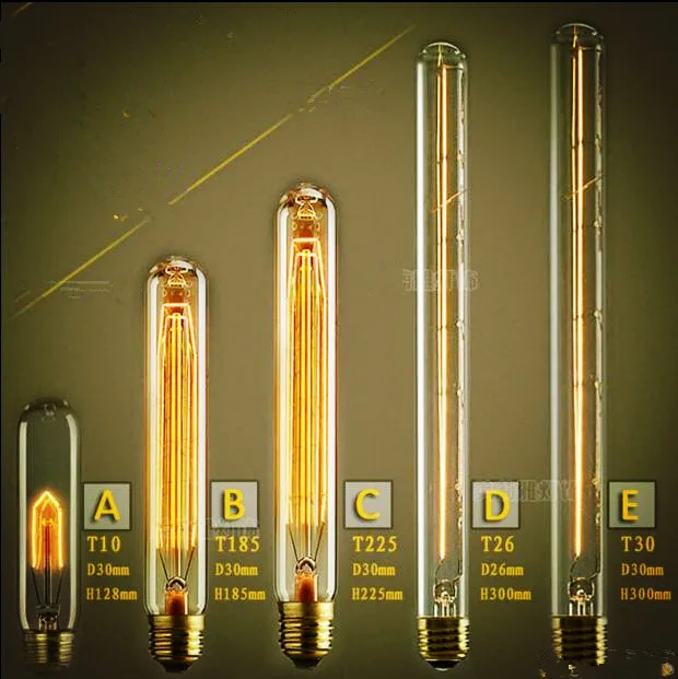

2pcs E27 40W Lampada Edison Bulb E27 Bombilla Edison Lamp Vintage Bulb Light Retro Lamp Ampoules Decoratives T10 T185 T225 T30