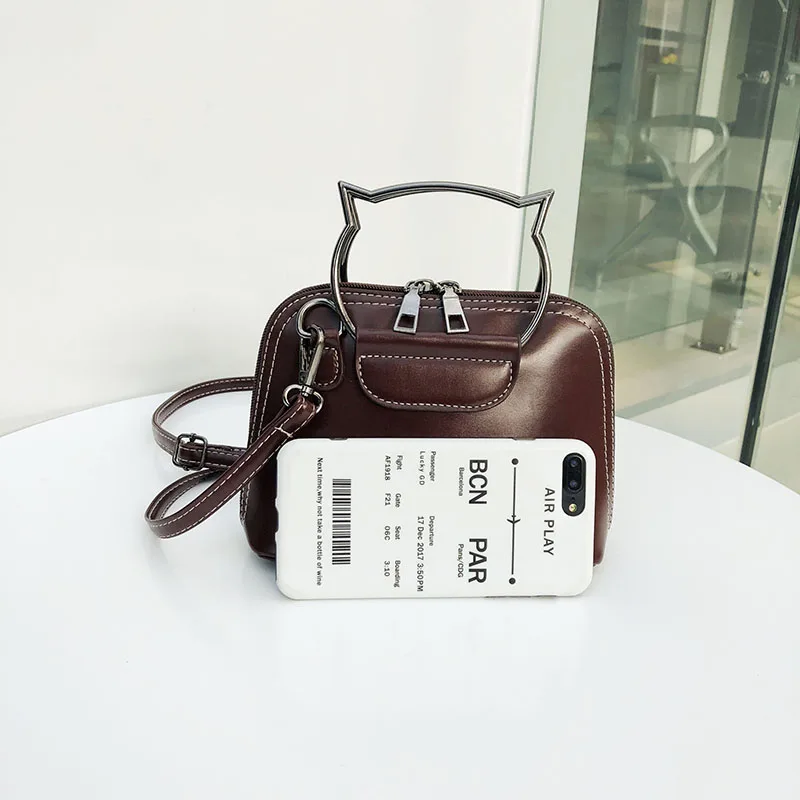 Nouveau Chat Shell Sac Femmes Messenger Sacs Petit Sacs A Bandouliere Vintage Huile Cire Pu Sacs A Main En Cuir Printemps Double Zipper Sac Dames Aliexpress Baggages Et Sacs