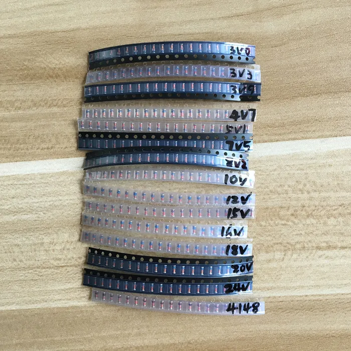 LL34 SMD Zener пакет диодов 1/2W 3v 24v 15 видов * 20 шт. = 300 комплект 1N4148|smd zener diode|zener diodezener smd kit |