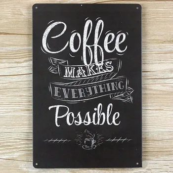 

2017 Coffe poster vintage home decor metal Tin signs malt decorative plaques for bar wall art craft 20X30CM