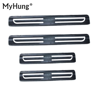 

Car Stickers 4D Carbon Fiber Reflective Car Door Sill Sticker Car Scuff Welcome Plate Sticker For DODGE Journey JUCV Caliber
