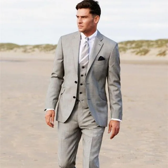 Business 2017 Grey Groom Tuxedos Slim Formal Wedding Party Evening Business 2017 Grey Groom Tuxedos Slim Formal Wedding Party Evening Men Suits Groomsman Suit