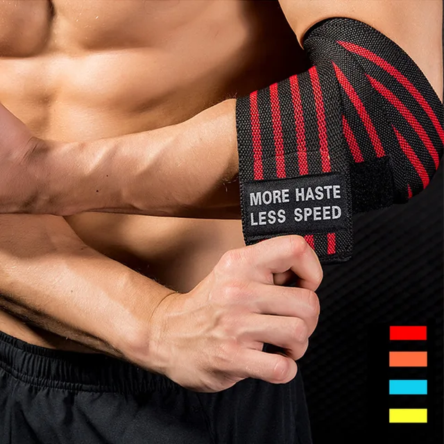 1 Pair Weightlifting Adjustable Bandage Elbow Wraps Elastic Straps Brace Support Protector for