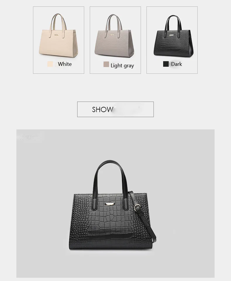Women Alligator Bag Real Natural Crocodile Pattern Genuine Leather Bag By Embossed Boston Handbag leather Ladies Bag Casual Tote     6_03