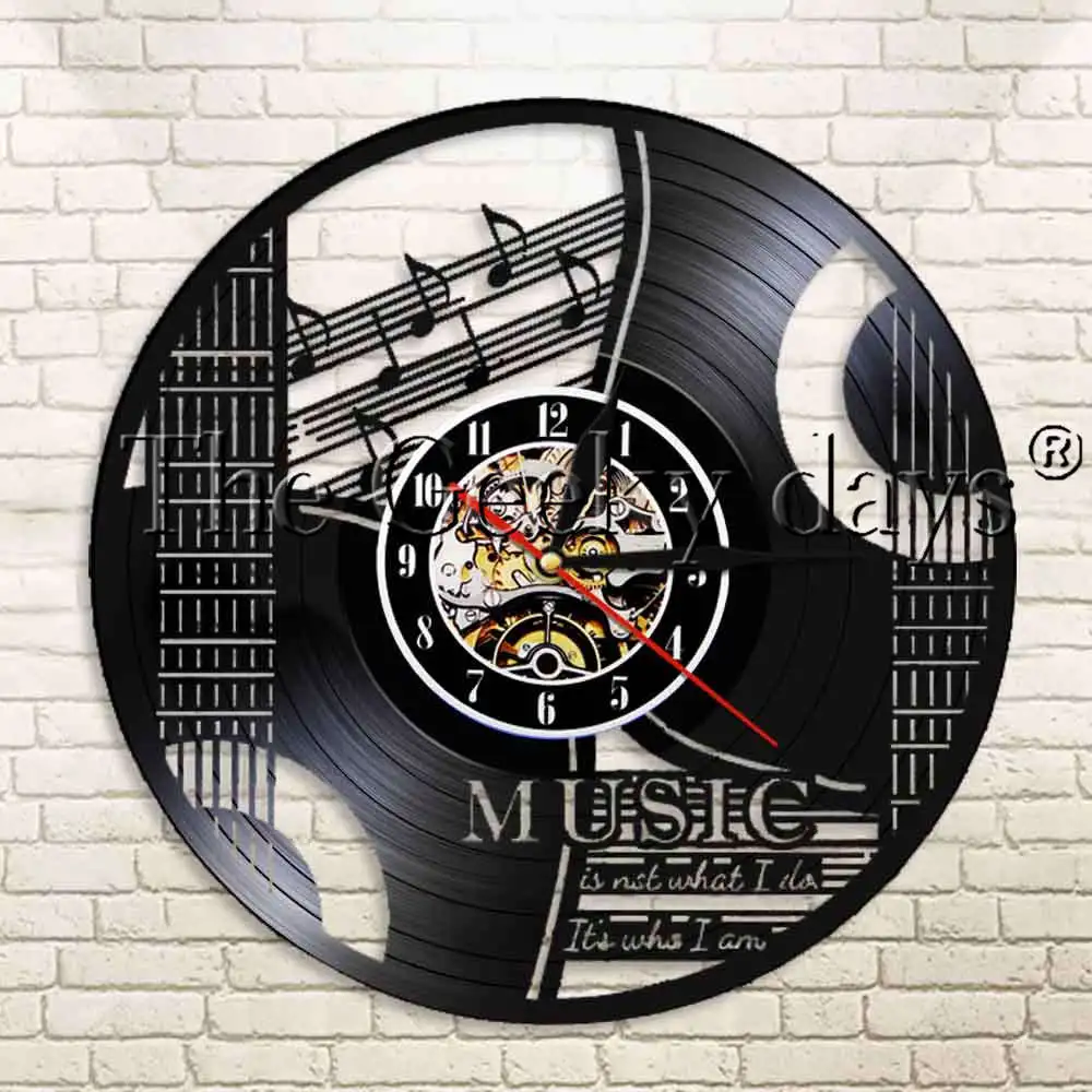 

1Piece Music It's Not What I Do, It's Who I Am Vinyl Record Wall Clock Rock Music Guitar Musical Instrument Moder Wall Clock