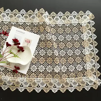 

American embroidered tablecloth table dining table cover table cloth flower Simple retro Lace openwork TV piano dust cover towel