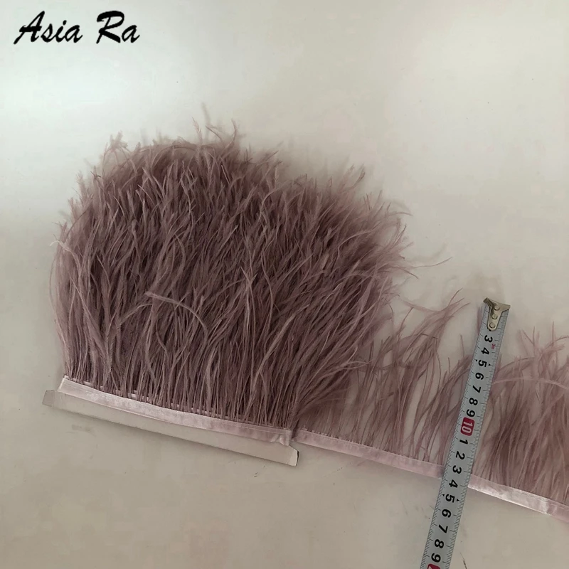 

41 Colors 10meter/lot Grey Purple Ostrich Feather trims fringes trimming strips 13-15cm 5-6inch diy wedding decorations crafts