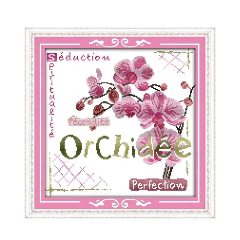 

Joy Sunday 11CT 14CT Small Cross-stitch Kit Modern Simple White Cloth Beautiful Fragrance Orchid Wall Decoration Hanging