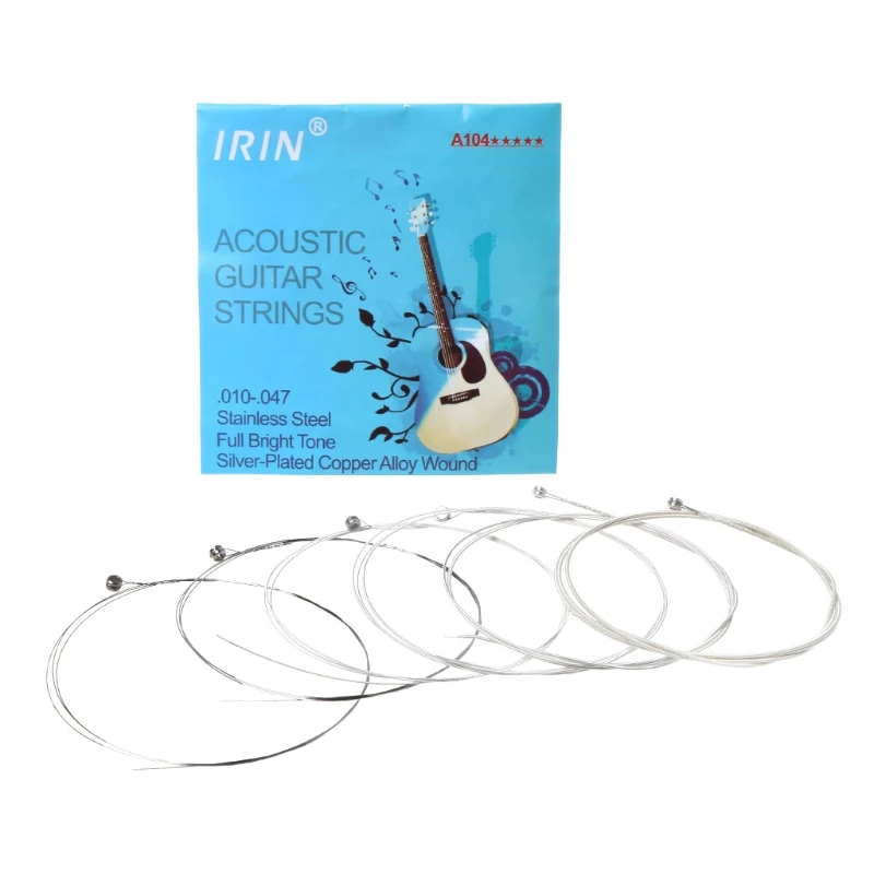 6pcs A104 Acoustic Guitar String Silver Plated Copper Stainless Steel