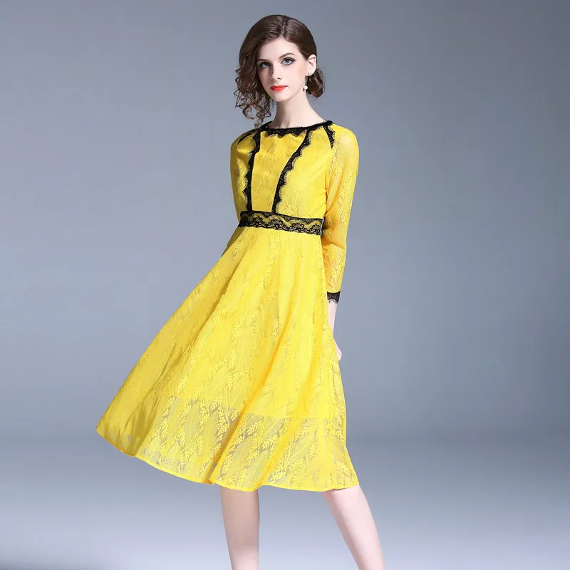 BLLOCUE New High Quality 2018 Autumn Fashion Designer Runway Yellow ...