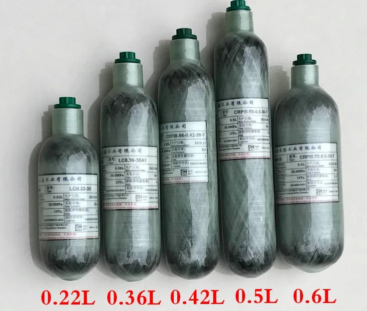 

High Quality SCBA Cylinder Carbon Fiber Cylinder Small Composite Bottle PCP Cylinder 0.5L 500CC Free Shipping