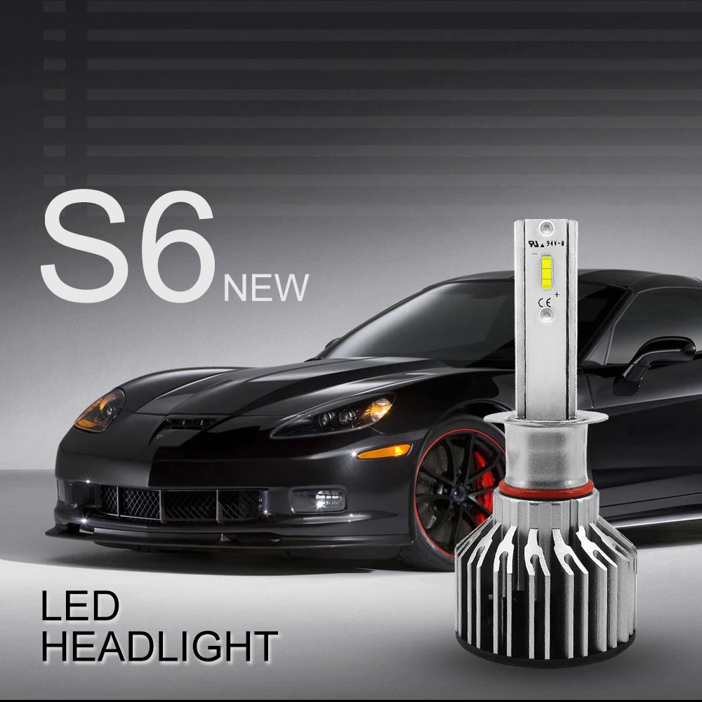 

S6 Car LED Headlight H1 H4 H7 H11 9005 9006 Automobile Headlamp Fog Light for SUV RV All in One Style 9V-36V