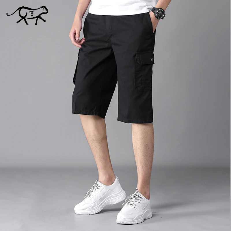 

New Brand Summer Shorts Men Baggy Cargo Cotton Knee Length Plus Size Shorts Man Fashion Casual Large Loose Trouser Male XL-5XL