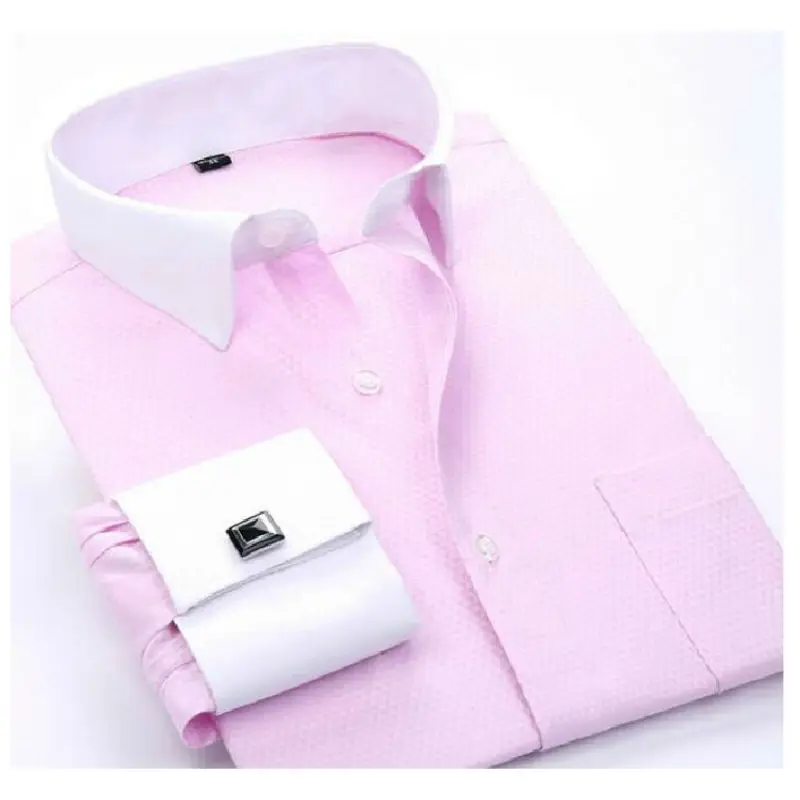CARFANTE бизнес мужские рубашки с длинным рукавом тонкое платье Добби рубашки MFS16-18 camisa S-4XL - Цвет: FS17