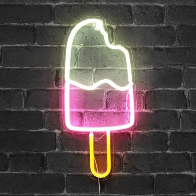 Ice Cream 2 Бар неоновый светильник вечерние настенный подвесной светодиодный неоновый знак для рождественского окна магазина художественный Настенный декор неоновый светильник s красочный неоновый светильник с питанием от USB - Испускаемый цвет: Ice Cream 2