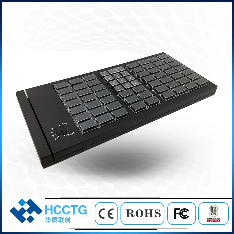 Пользовательские 66 клавиш мембранная программируемая клавиатура pos с магнитным кардридером/писателем KB66M