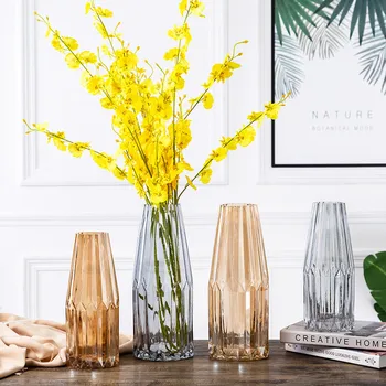 

Creative Simplicity Style Glass Vase Tabletop Vase Gift Home Decoration TV Cabinet Porch Ornaments Modern Home Decorative Vase