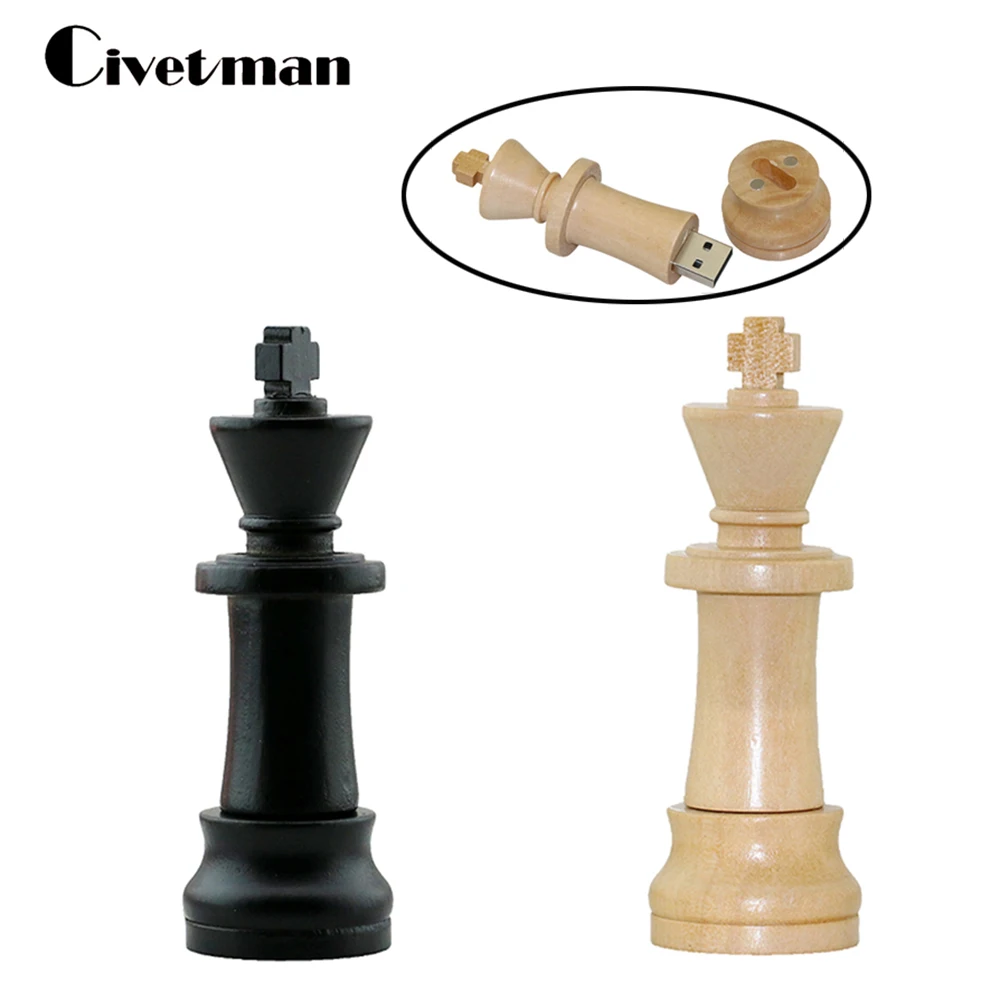 Деревянные шахматные USB флеш-накопители 4 ГБ 8 ГБ 16 ГБ 32 ГБ 64 Гб 128 ГБ 256 ГБ деревянная Флешка USB 2,0 флеш-накопитель внешний накопитель