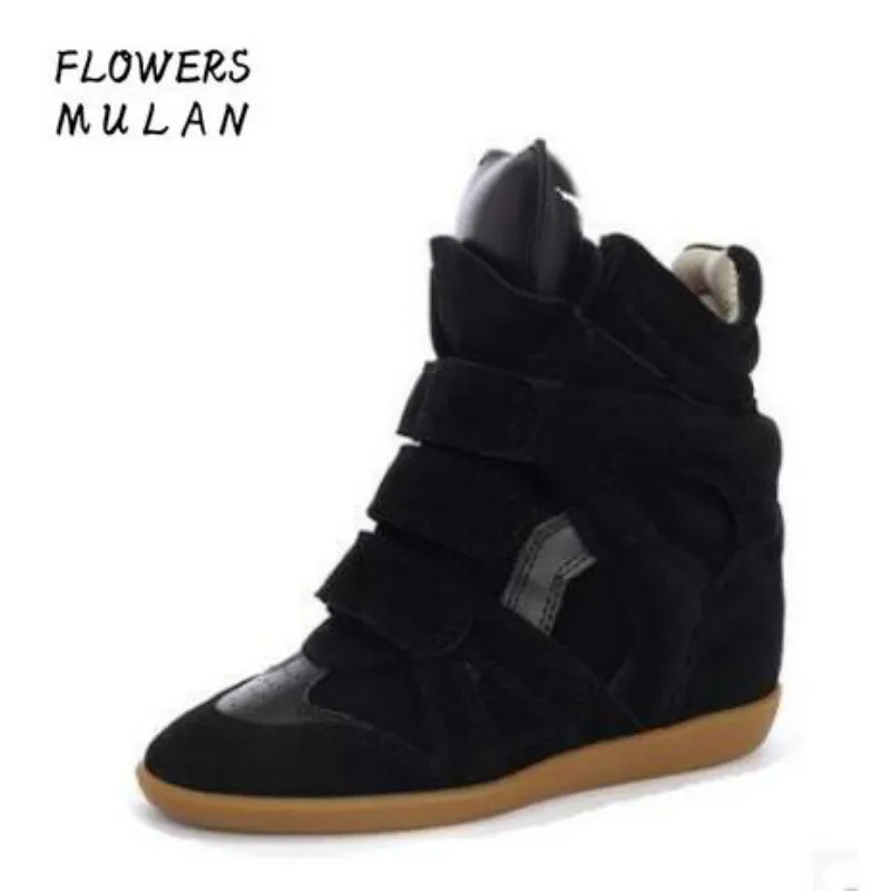 

Autumn Winter Brand Design Women Ankle Boots Fashion Height Increasing Casual Shoes Leather Woman Motorcycle Boots 2018 Shoes