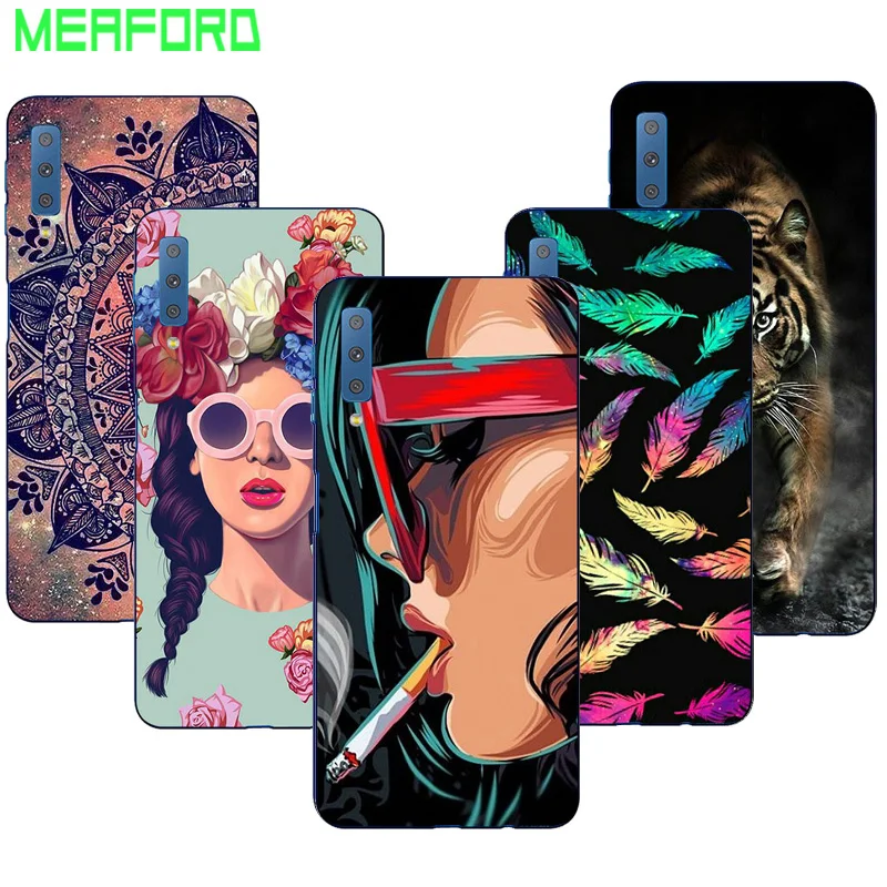 

For Samsung A7 2018 Case Soft TPU Silicone Cover Mandala Cartoon Phone Case For Samsung Galaxy A7 2018 A750F A750 Coque A 7 2018