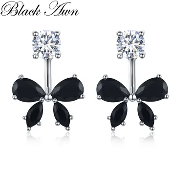 

Romantic 925 Sterling Silver Butterfly Black Spinel Trendy Engagement Earrings for Women Fine Jewelry oorbellen Bijoux I046