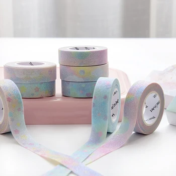 

Masking Tape Japanese Stationery Sticker Paper Decor DIY Craft Glitter Foil Washi Tape Scrapbooking School Supplies Art Design