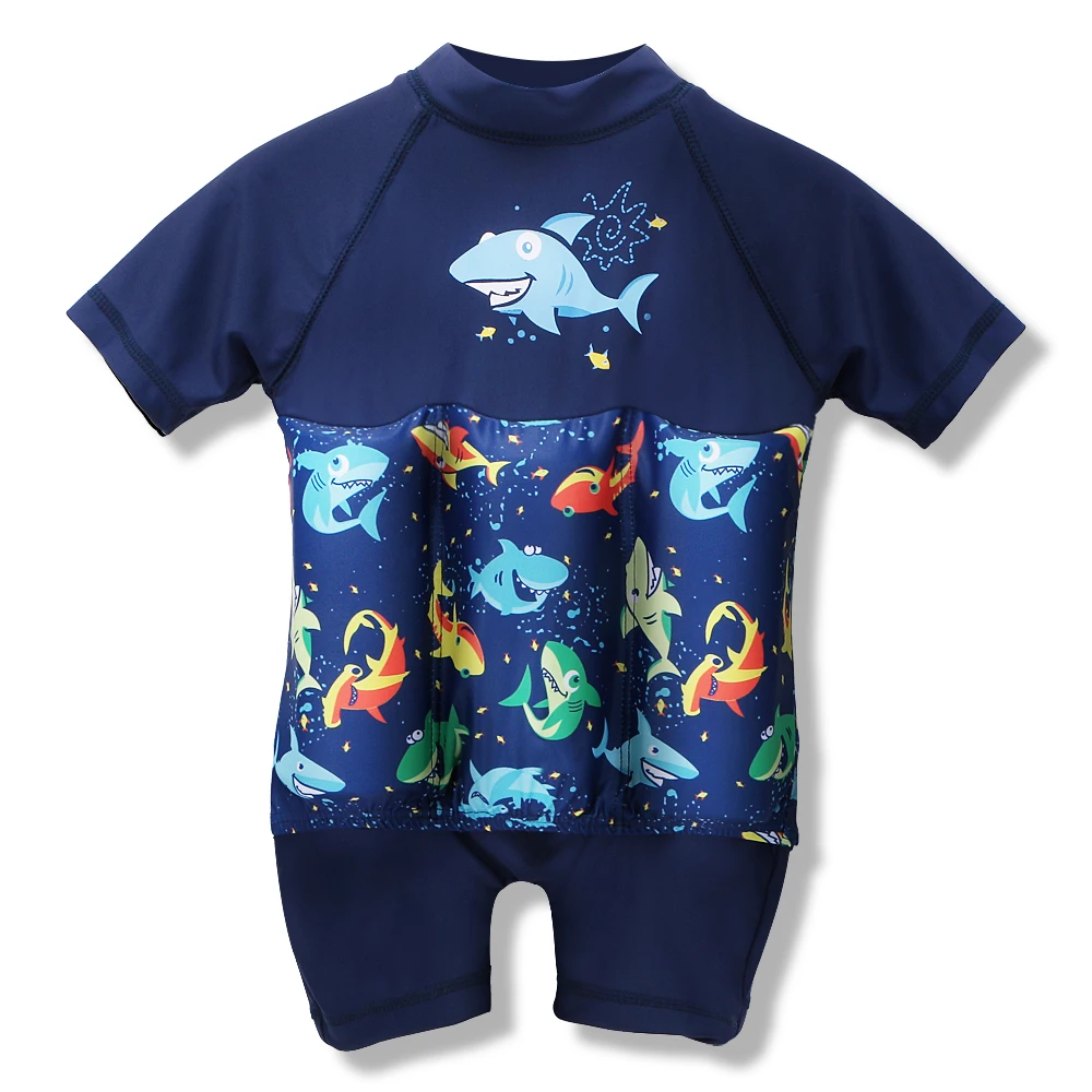 От 1 до 6 лет, летний детский купальный костюм-поплавок для мальчиков и девочек, спортивный костюм с рисунком акулы, цельный купальный костюм, купальный костюм-бикини