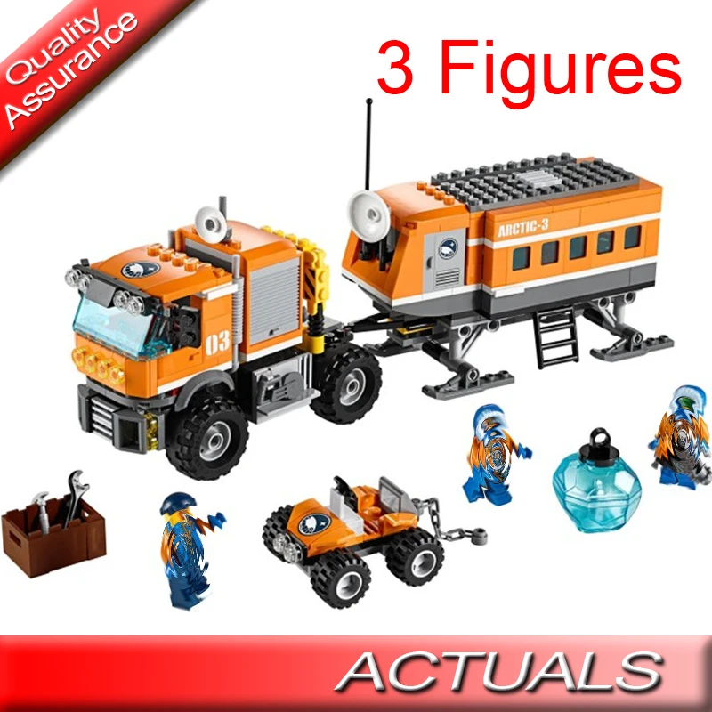 

394Pcs BELA 10440 1 60035 City Arctic Station Building Block Outpost Truck Trailer on Ski Bricks Toy Gift