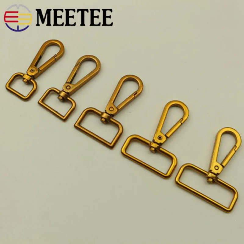 Meetee 2 шт. 16/20/25/32/38 мм металлический пружинный крючок для пряжек Ретро золото вращающийся регулировки разъем для брелок сумки аксессуары BF213