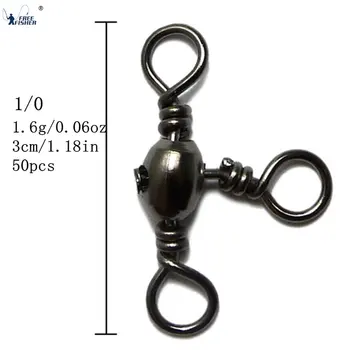 

Free Fisher 50pcs/set Rolling Barrel Swivel 1/0 Solid Rings Stainless Steel Fishing Swivel Connector Lure Tool