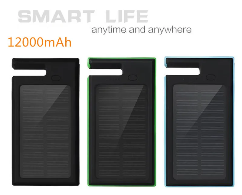  2016 NEW ES900 12000mAh Portable solar power bank Brand Powerbank backup Power Supply battery Power charger for all mobile phone 