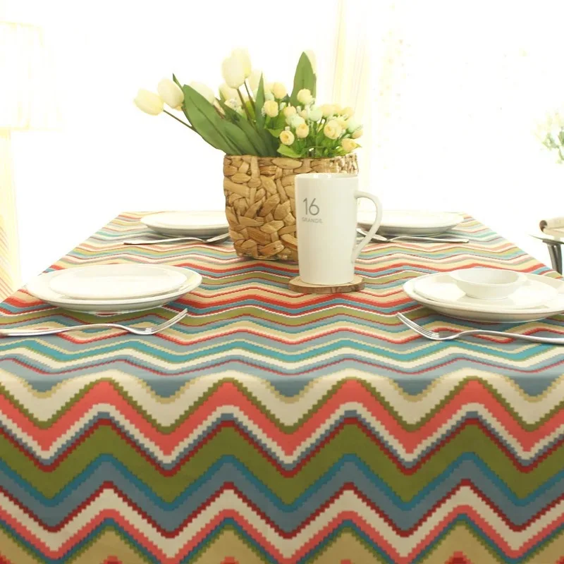 

Cotton thickened geometric Popper tablecloth Hotel Wedding Banquet Dust proof Waterproof Table cloth picnic cloth cover towel