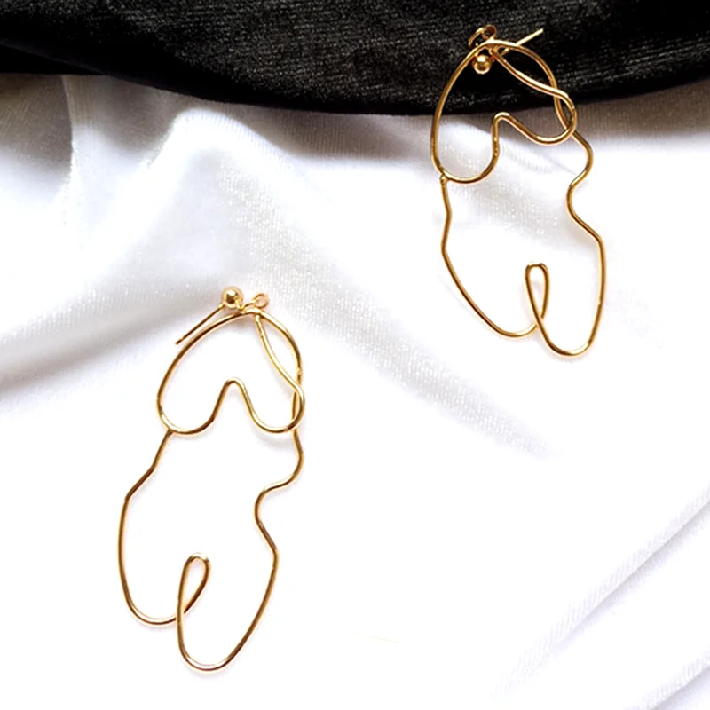 Новая мода, золотые/серебряные серьги для женщин, длинные серьги с Луной для девушек - Окраска металла: Gold Body
