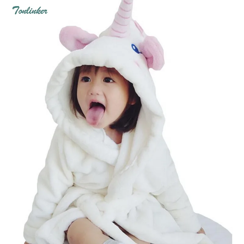 Girls Unicorn Bathrobe Hooded Dressing Gown Cartoon Animal Flannel Sleepwear Nightwear Towelling Bath Rope for Kids White Girls Unicorn Bathrobe Hooded Dressing Gown Cartoon Animal Flannel Sleepwear Nightwear Towelling Bath Rope for Kids White