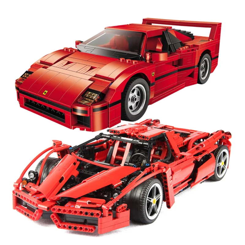 

NEW Technic MOC Set Bricks 21004 Ferrarie F1 F40 Enzo Sports Car Model Building Blocks Kits Toys Racers Compatible with MOC