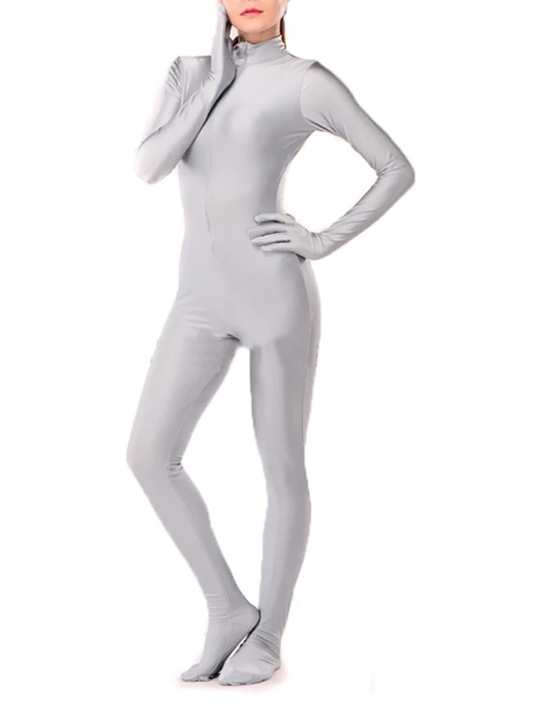 silver spandex jumpsuit