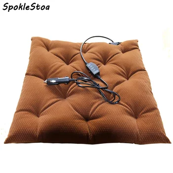 

12v Carbon Fiber Heating Car Seat Covers, Winter Car Cushion, Heated Blending Monolithic Keep Warm CushionE1