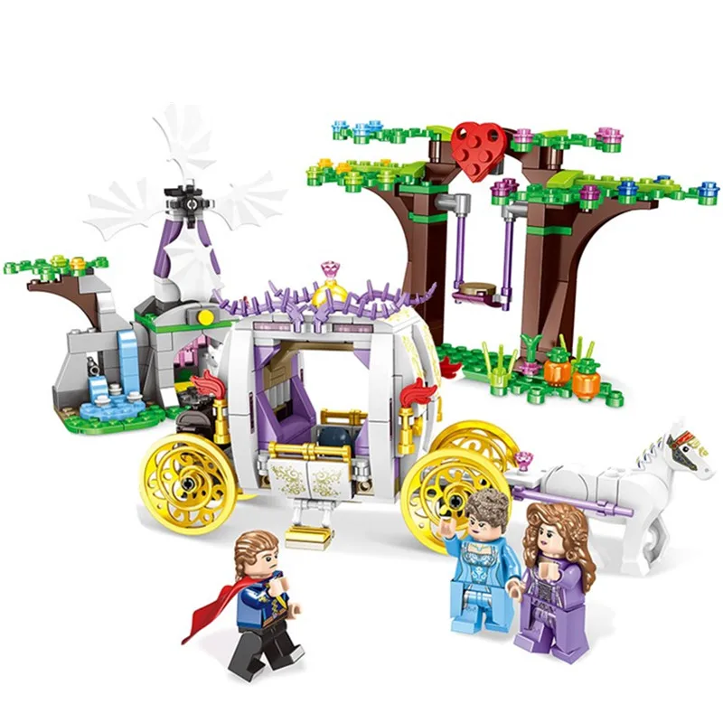 

2019 Fairy Princess Cinderella'S Carriage Ride Figures Building Blocks Bricks Toys Birthday Gift Compatible With Lego Friends