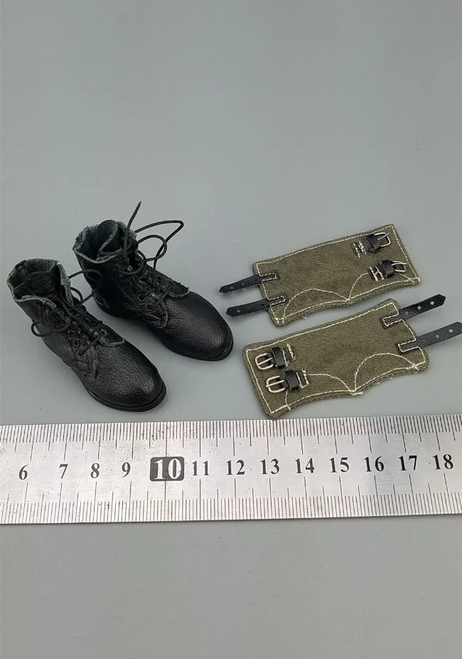 16 SS054 German Army Military Policeman's Leather Boots and Leggings Set Models for 12''Action Figures Bodies DIY Accessories