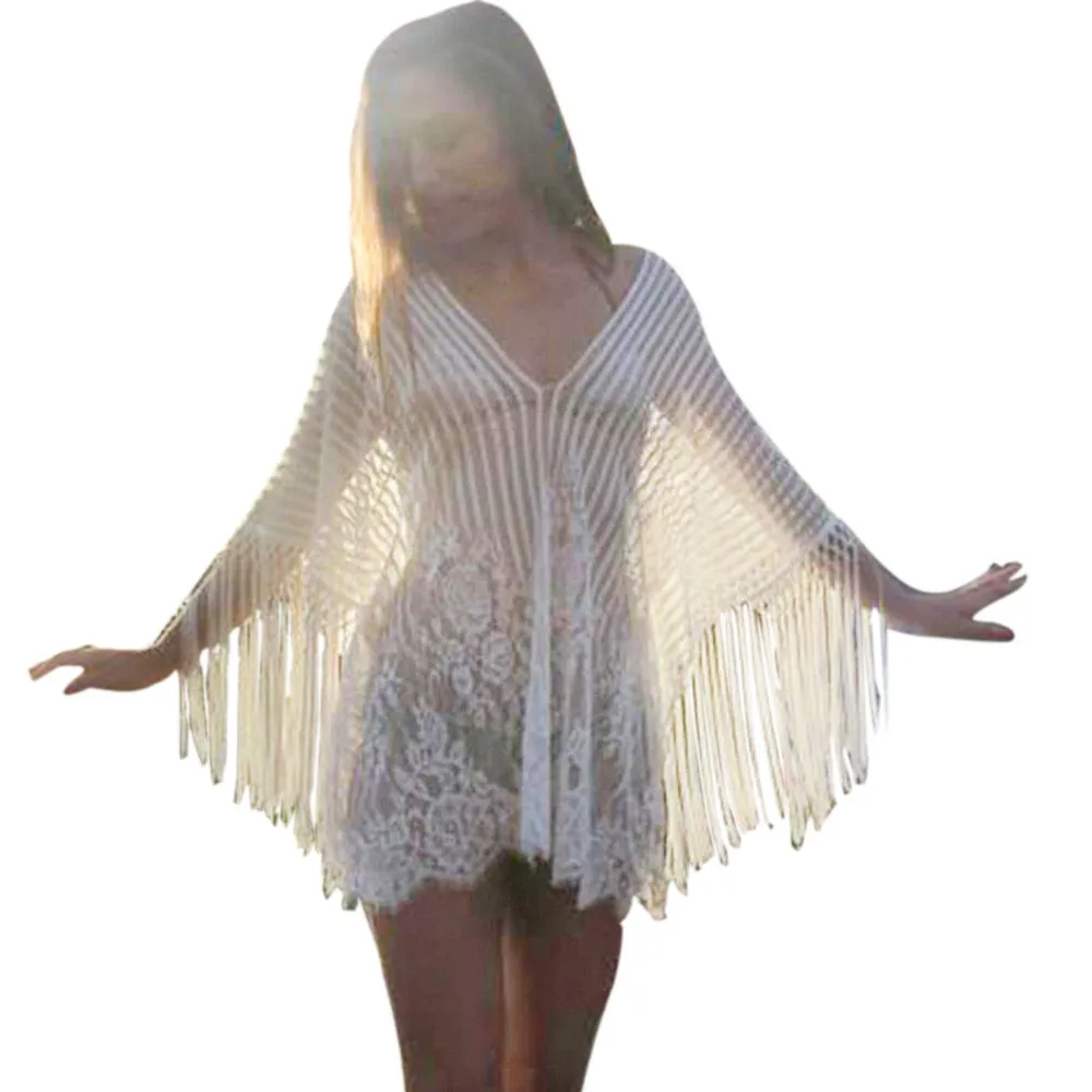 

Spring And Summer Sexy Hollow Tassel Bikini Blouse 2019 European And American New Hot Bikini Stroj Kapielowy #Y3