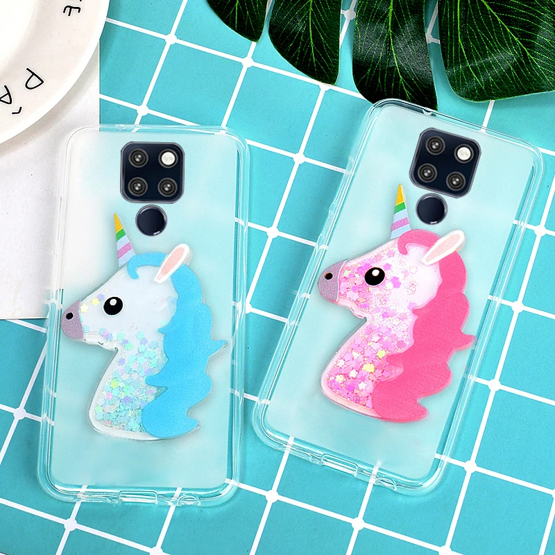 J&R Silicone Soft TPU Case For Huawei Mate 20 X Mate 20X Phone Cover Mate 20 lite Mate20 Pro Cases Transparent Unicorn Gift DIY