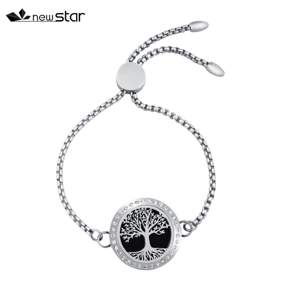 NS-BS376-1 Diffuser Leather Locket Bracelet_