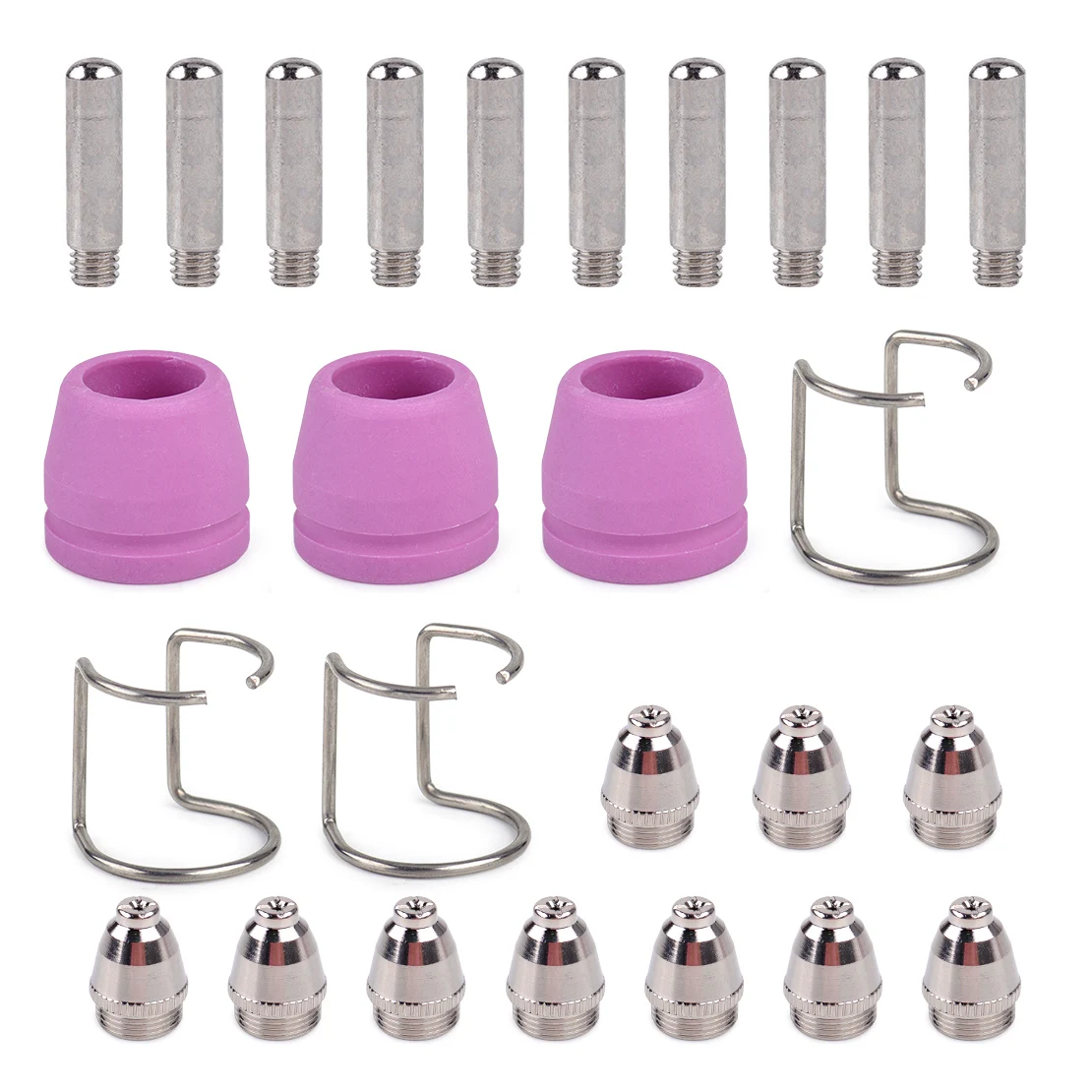 LETAOSK New Plasma Cutter Consumable Torch Electrode Tip Nozzle Shield Cup Spacer Guide Kit fit for SG-55 AG-60 WSD-60